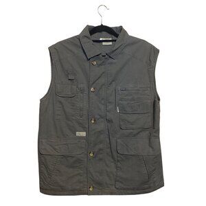 Tag Safari Men's‎ Vest Gray Sz M Outdoor Hunting Utility Multiple Pockets Gorp